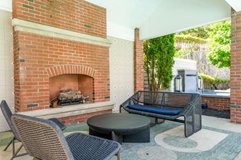 Poolside firepit at the residences at stevens pond in saugus, ma 01906