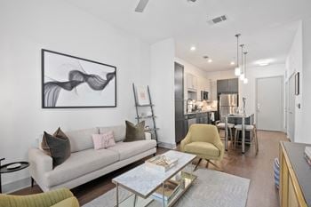 Open living room at abstract at design district