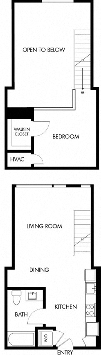 Floor plan for studio, 1 bath, 737 sqft