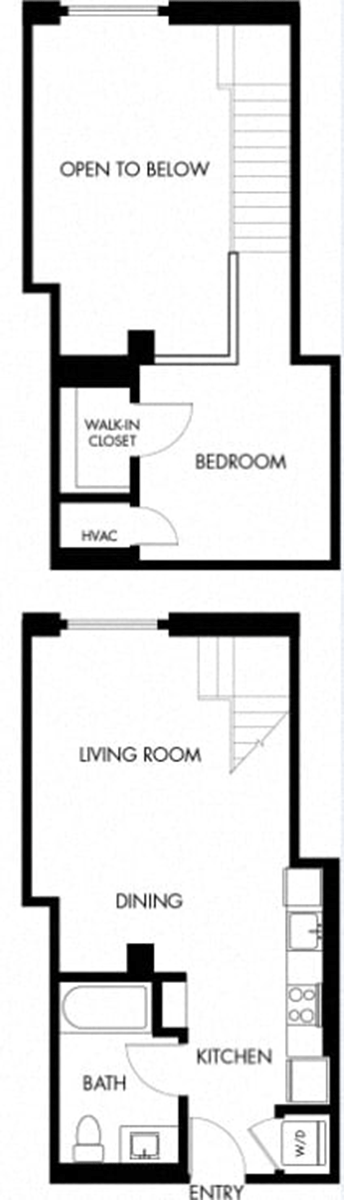 Floor plan for studio, 1 bath, 699 sqft