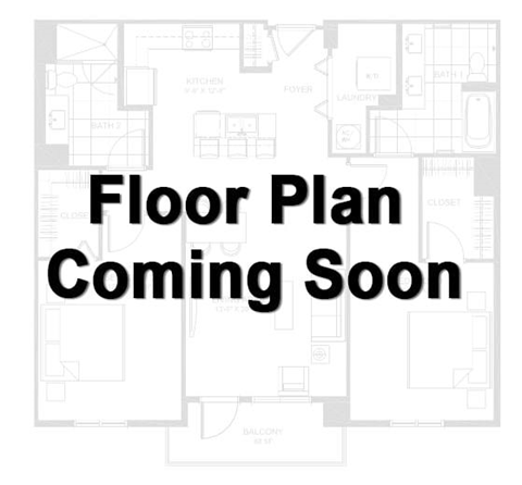 Floor plan for 2 beds, 1 bath, 768 sqft