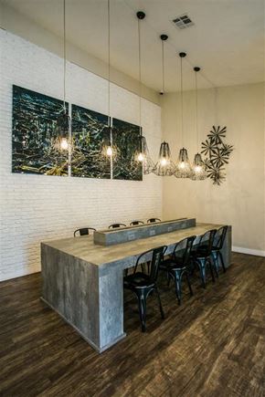 Las Vegas apartment for rent - a dining room with a long table and chairs