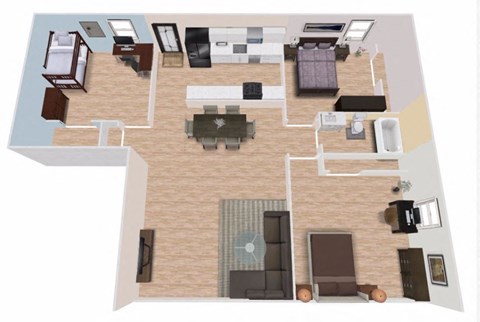 Floor plan for 3 beds, 1 bath, 792 sqft