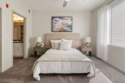 Phoenix apartment for rent - a bedroom with a bed and a window at Element Deer Valley, Arizona, 85027