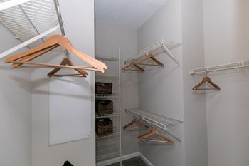 Spacious walk in closet in the master bedroom