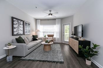 Modern living area with tv