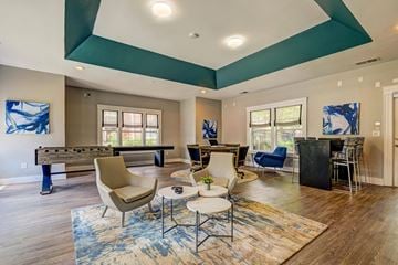 Franklin apartment for rent - A living room with a pool table and a dining table.
