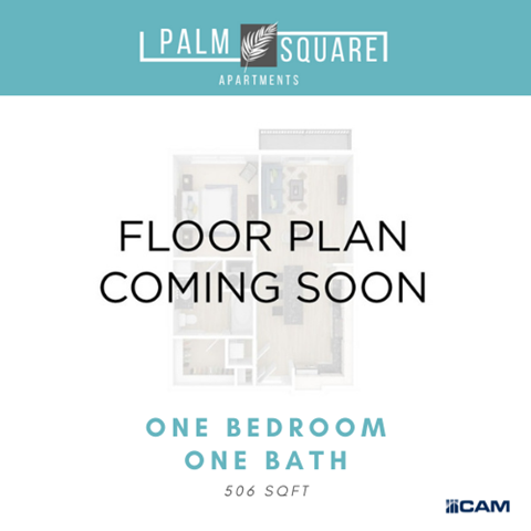 Floor plan for 1 bed, 1 bath, 512 sqft