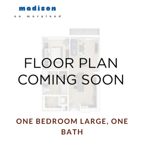 Floor plan for 1 bed, 1 bath, 800 sqft