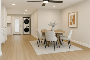 Phoenix apartment for rent - A dining room with a table set for four.