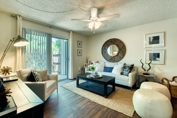 Glendale apartment for rent - a living room with furniture and a ceiling fan