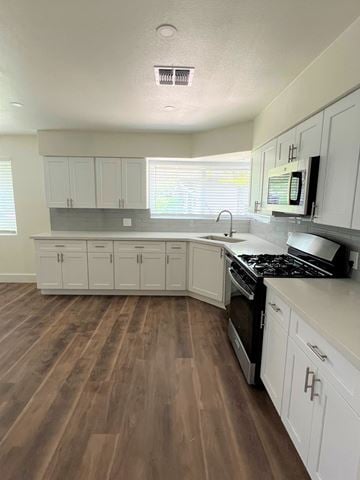Phoenix apartment for rent - a kitchen with white cabinets and a stove and a sink