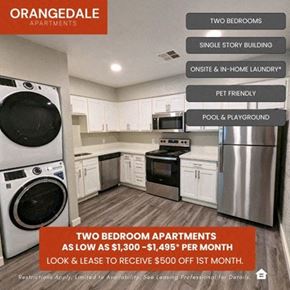 Phoenix apartment for rent - A laundry room with a washer and dryer in it.