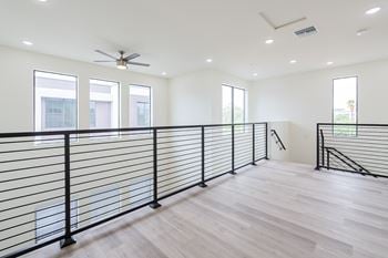 Steel stair case with wood treads