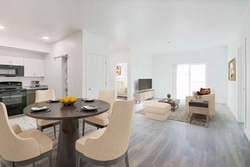 Prescott apartment for rent - a living room and dining room with a table and chairs