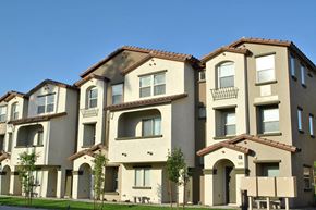 Tempe apartment for rent - a row of town houses with trees in front of them