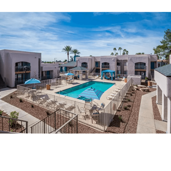 Resort-style sundeck and cabana