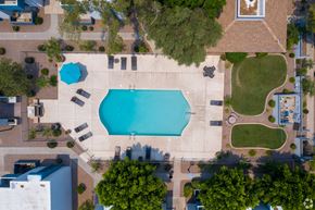 Mesa apartment for rent - Aerial view of swimming pool at Sycamore Square Apartments, Mesa, Arizona