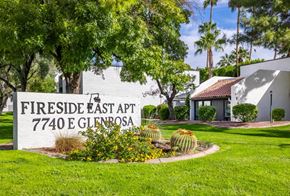 Scottsdale apartment for rent - a sign for Fireside East apartments