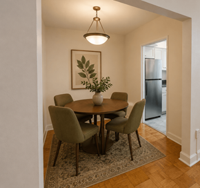 Washington apartment for rent - A dining room with a table and chairs.