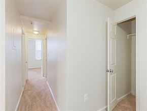 Washington apartment for rent - hallway view of bedroom and closet at the whitelaw apartments in washington dc