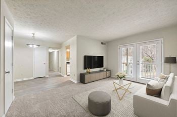Living room with patio access