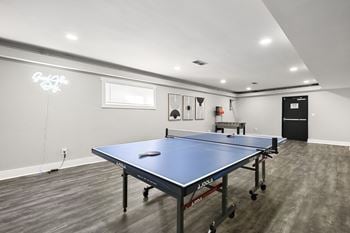 Ping pong table in clubhouse