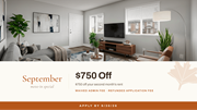 Lawrenceville apartment for rent - September move in special promotion with living room at Ridgewood Apartments, Lawrenceville, Georgia