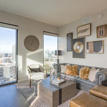 Nashville apartment for rent - a living room with a couch and a coffee table