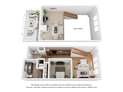 Floor plan for 1 bed, 1 bath, 871 sqft