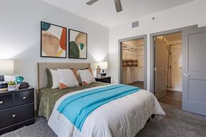 Colorado Springs apartment for rent - bedroom with vibrant decor