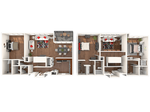 Floor plan for 3 beds, 3 baths, 1904 sqft