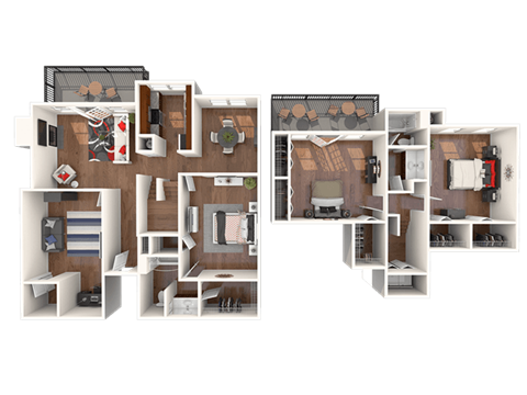 Floor plan for 3 beds, 2.5 baths, 2202 sqft