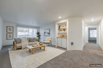 Durham apartment for rent - A living room with a couch, chair, and coffee table.