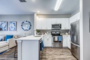 Broomfield apartment for rent - our spacious kitchen is equipped with stainless steel appliances and a white counter top