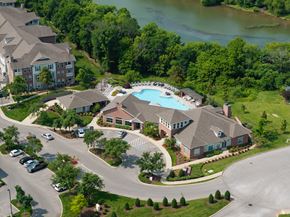 Murfreesboro apartment for rent - Aerial view of apartment community with a river view