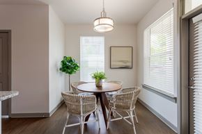 Murfreesboro apartment for rent - A dining room with a round table and chairs.