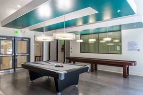 Baltimore apartment for rent - a game room with a pool table and pendant lights