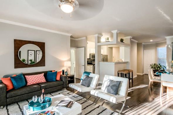 San Antonio apartment for rent - a living room with a couch and a table