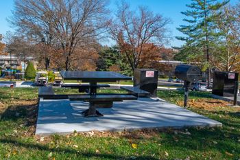 Picnic tables with grills