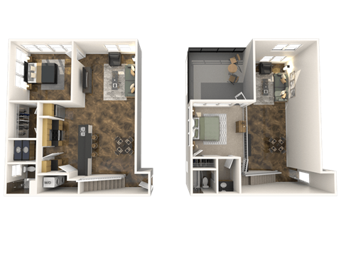 Floor plan for 2 beds, 2 baths, 1173 sqft