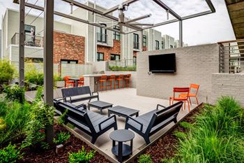 Courtyard garden with tv