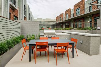 Outdoor area including bbq's