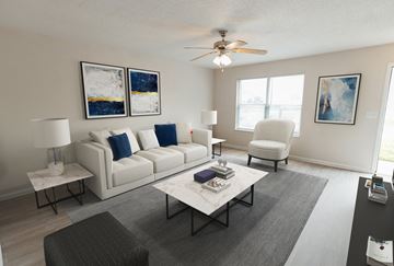 La Vergne apartment for rent - a living room with a white couch and a coffee table