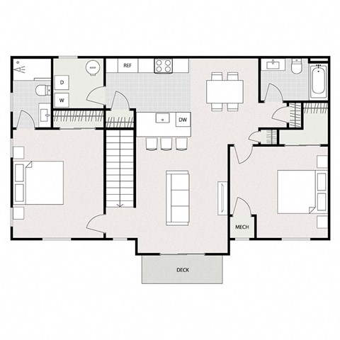 Floor plan for 2 beds, 2 baths, 1150 sqft
