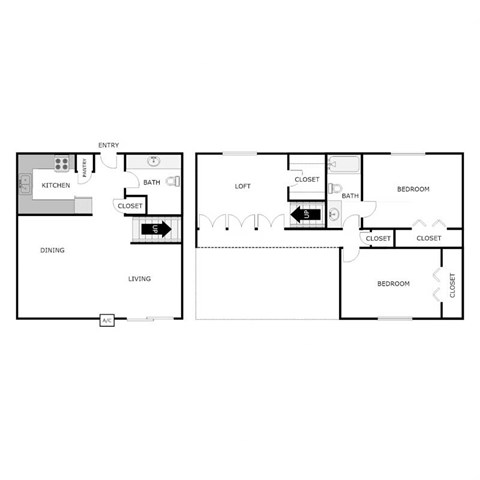 Floor plan for 3 beds, 1.5 baths, 1300 sqft