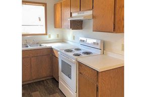 Zumbrota townhouse for rent - a kitchen with a stove and a sink