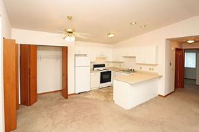 Beaver Dam apartment for rent - an empty kitchen with a white counter top