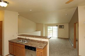 Grafton apartment for rent - an empty kitchen with a sink and a counter top