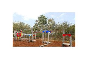 Sussex apartment for rent - A playground with a red, blue, and yellow swing set.
